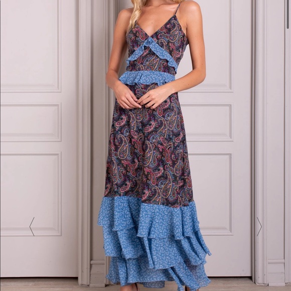 senlis | Dresses | Senlis Nora Ruffle Sleeveless Maxi Dress | Poshmark